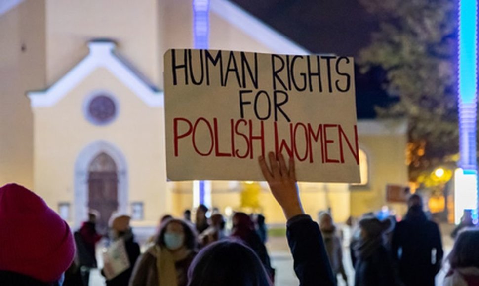 Protestai prieš abortų draudimus Lenkijoje