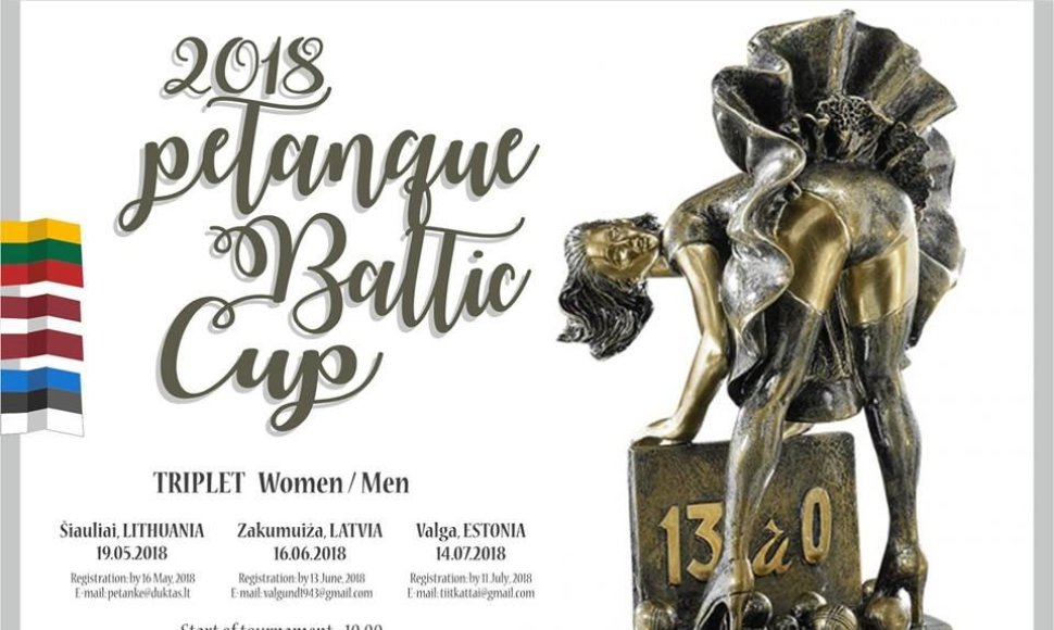 Šiauliuose gegužę vyks „2018 Petanque Baltic Cup“ turnyro prizas