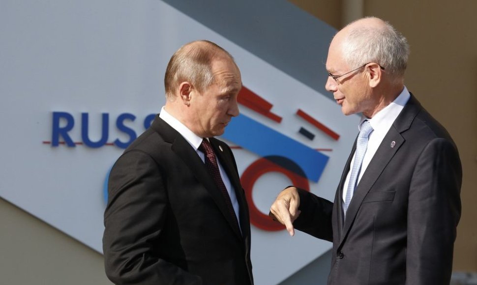 Rusijos prezidentas Vladimiras Putinas ir Europos Vadovų Tarybos pirmininkas Hermanas van Rompuy