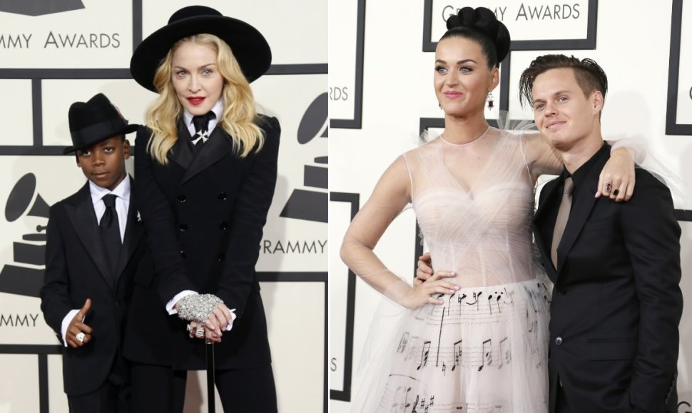 Madonna su įsūniu Davidu ir Katy Perry su broliu Davidu