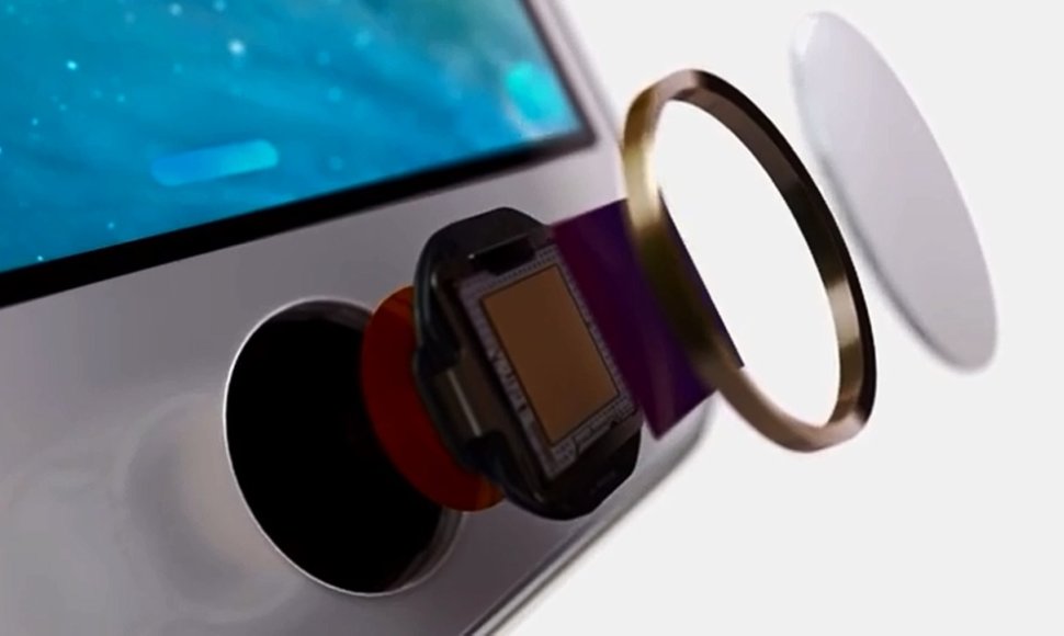 „iPhone 5S“ pirštų atspaudų sensorius „Touch ID“