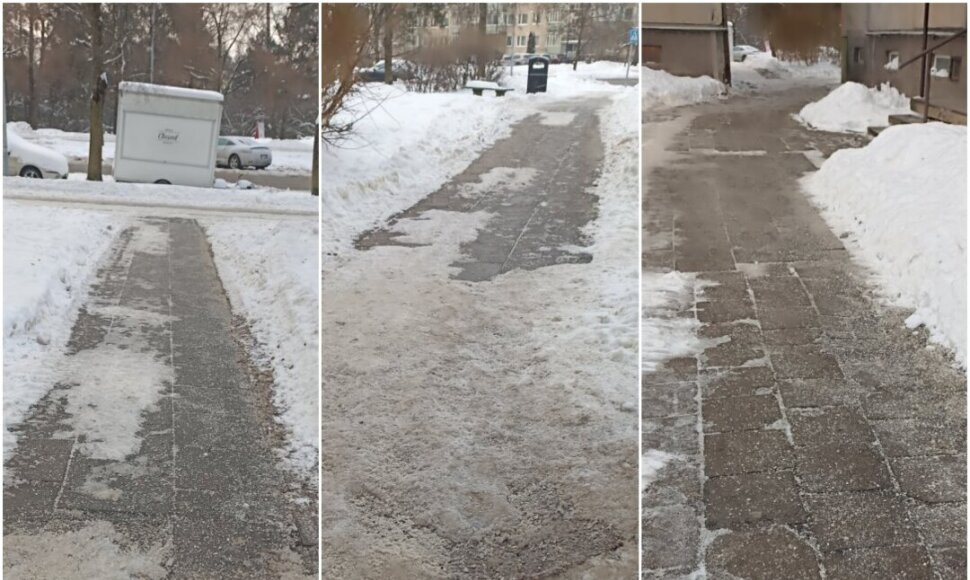 Druska ant šaligatvių Lazdynuose
