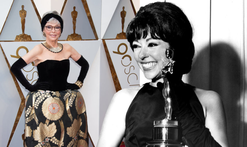 Rita Moreno su ta pačia suknele 2018 ir 1962 metais