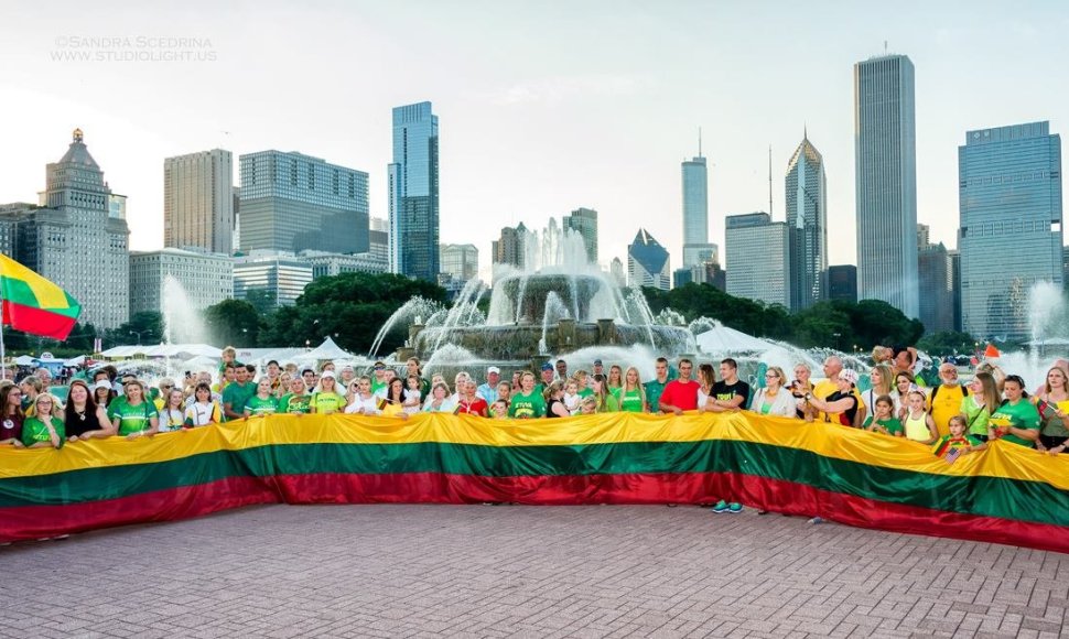 Čikagos lietuviai miesto centre, prie Buckingham fontano 2017 m. 