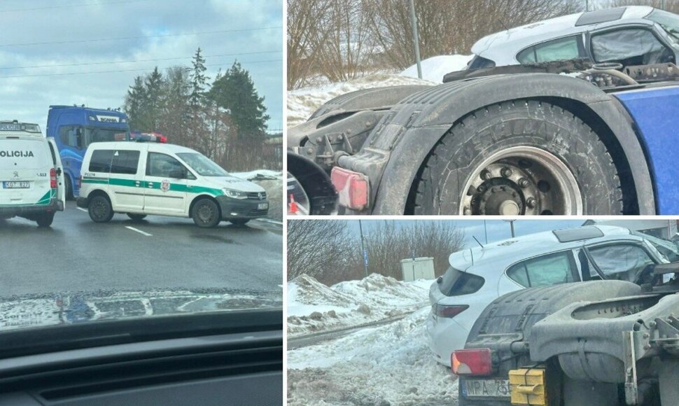 Panevėžyje susidūrė &bdquo;Scania&ldquo; ir lengvasis automobilis.