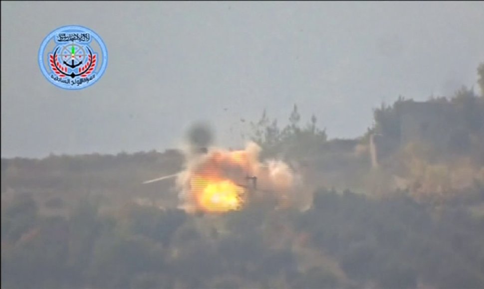 Sirijos sukilėliai numušė Rusijos sraigtasparnį