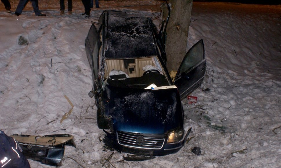 Lietuvio vairuojamas automobilis Lenkijoje nuskriejo nuo kelio ir trenkėsi į medį