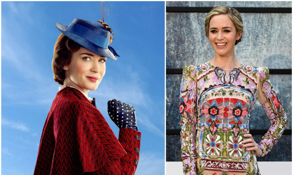 Aktorė Emily Blunt filme „Merė Popins sugrįžta“ įkūnijo legendinę auklę