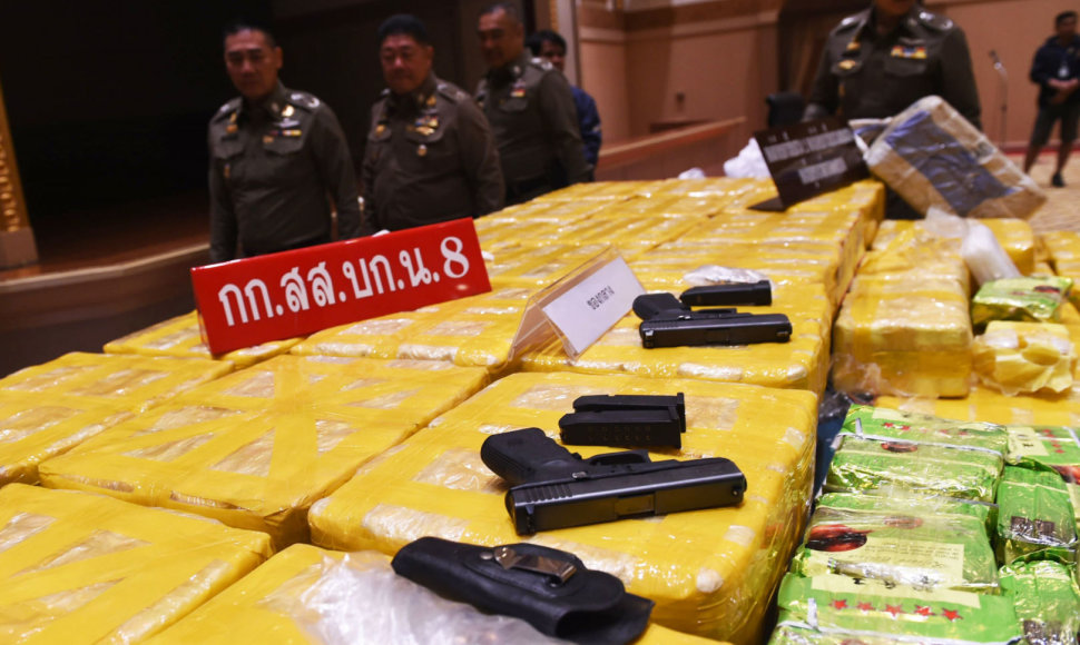Tailando policija sulaikė koloną su 45 mln. dolerių vertės metamfetamino kroviniu