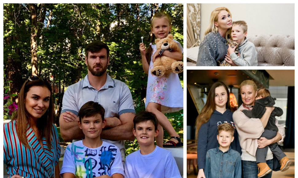 Kšištofas Lavrinovičius su šeima, Natalija Bunkė su sūnumi Kristupu ir Renata Norvilė su vaikais 