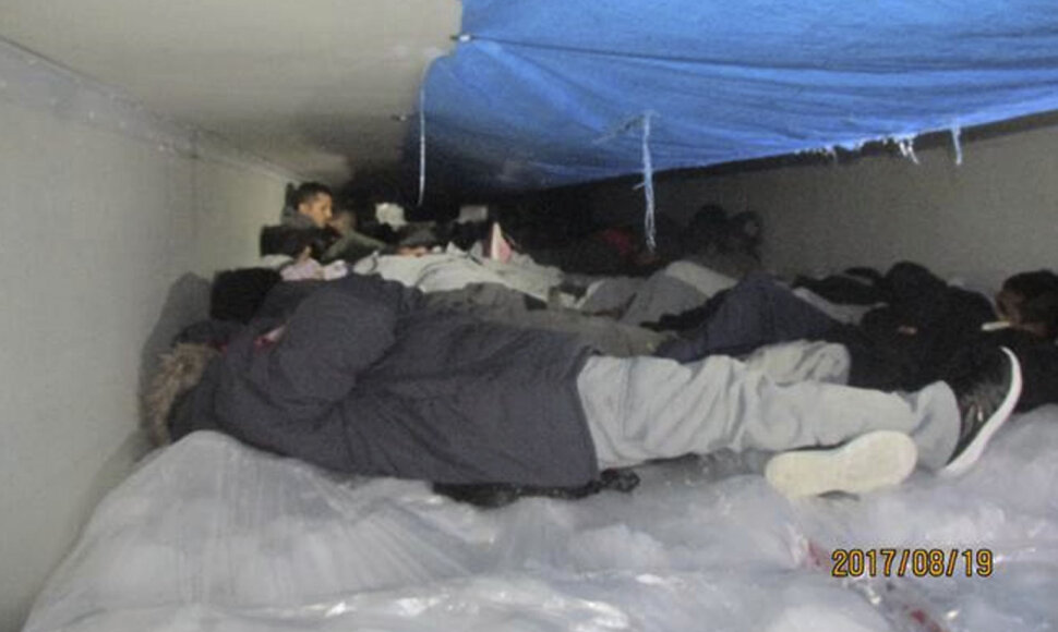 Nelegalūs migrantai ant brokolių krovinio