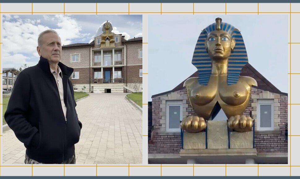 Vladimiras Romanovas ant prabangaus dvaro stogo pastatė &bdquo;krūtingą Sfinksę&ldquo;