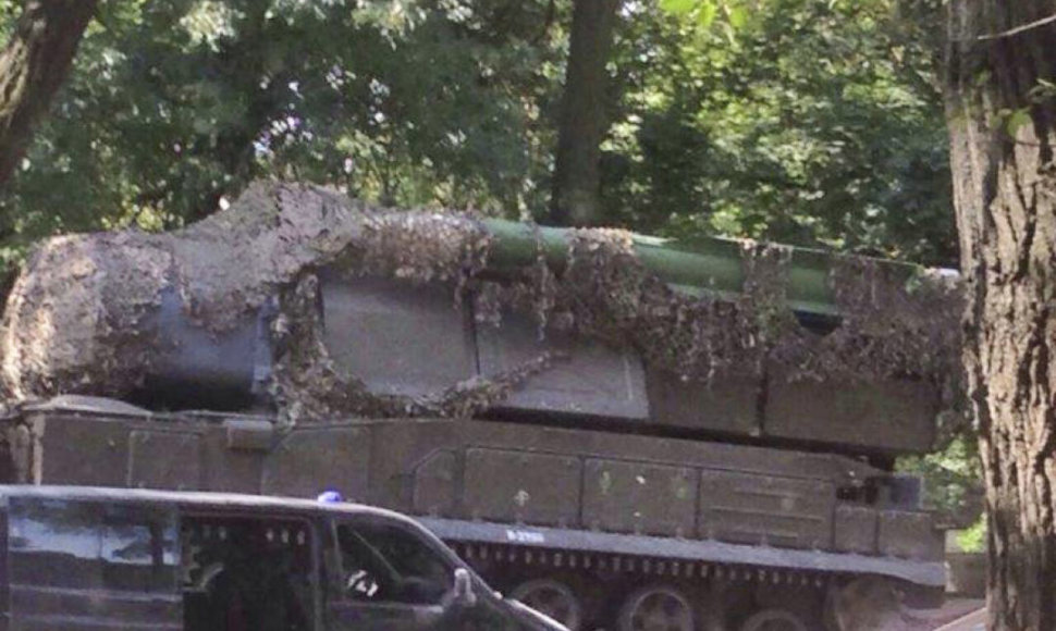 Anoniminė „Buk“ komplekso nuotrauka, padaryta 2014 metų liepą Rytų Ukrainoje