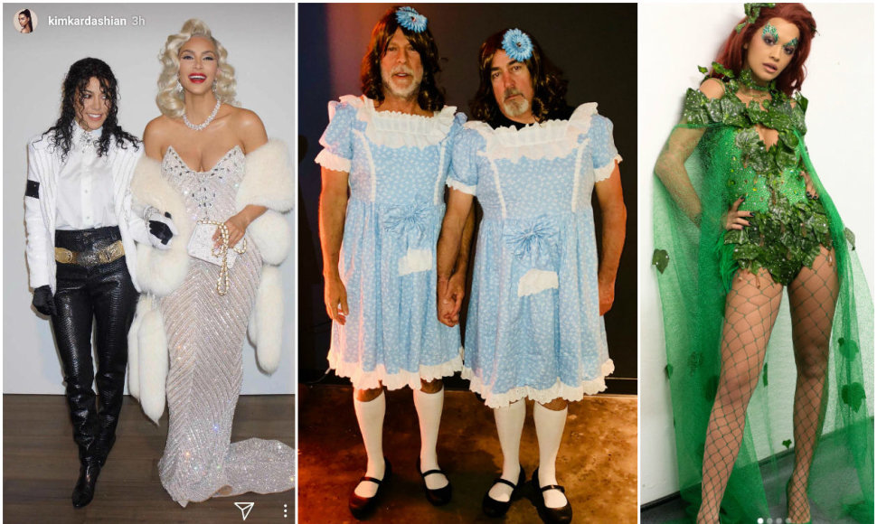 Originaliausi žvaigždžių Helovino kostiumai: Kourtney ir Kim Kardashian, Bruce'as Willisas su bičiuliu ir Rita Ora