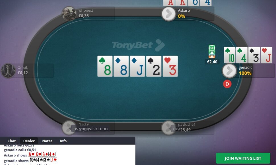 Tonybet Poker nuotr.