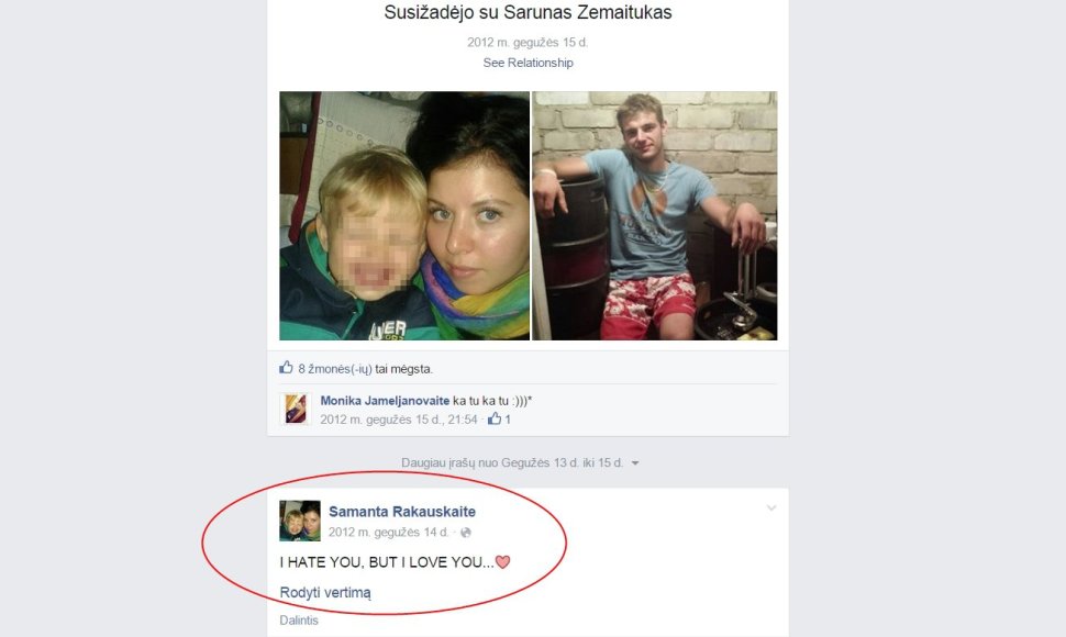 Samanta Rakauskaitė per  „Facebook“ paskelbė apie sužadėtuves su Šarūnu