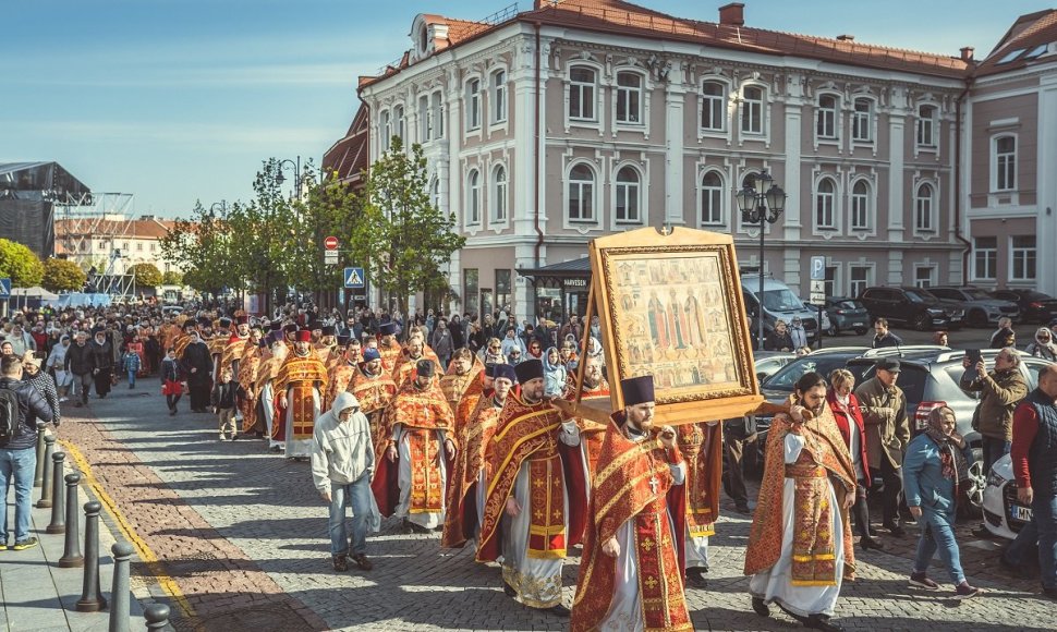 Stačiatikių eisena Vilniaus gatvėmis