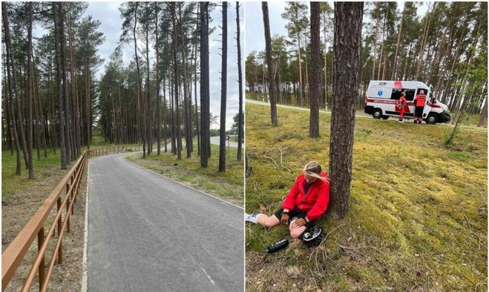 Naujame take traumą patyrusi dviratininkė kaltina turėklus. 