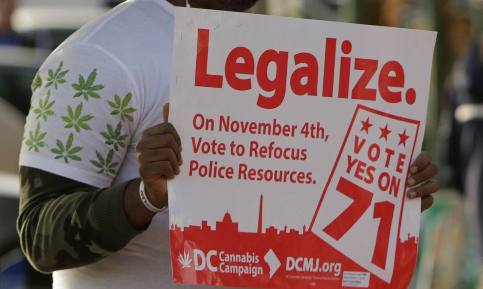 Kanapių legalizavimo rėmėjas JAV sostinėje Vašingtone