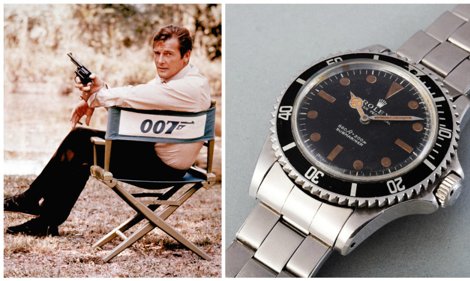 „Rolex“ laikrodis, kurį Rogeris Moore'as dėvėjo vaidindamas Džeimsą Bondą filme „Gyvenk ir leisk mirti“