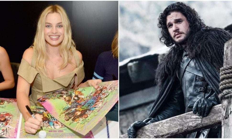 Margot Robbie ir Kit Harington / Koliažas