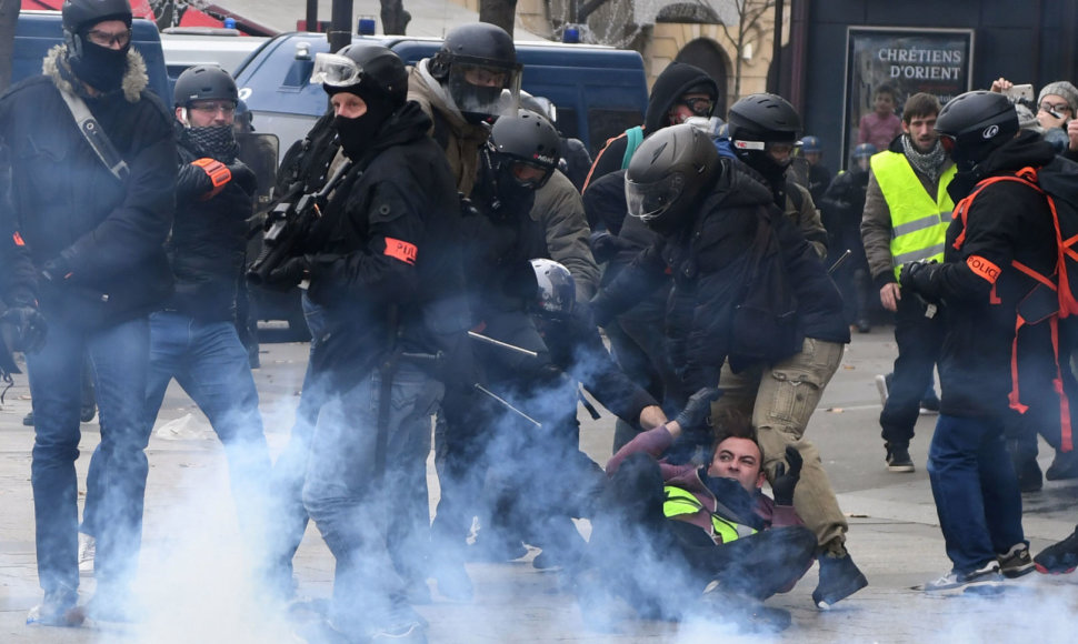Šeštadienio protestai Prancūzijoje