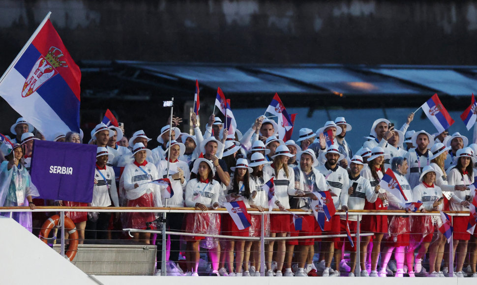 Serbijos sportininkai Olimpinių žaidynių atidarymo ceremonijos metu