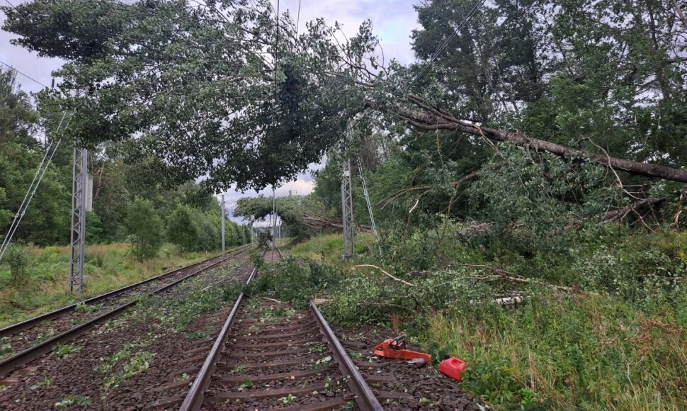 Audros padariniai geležinkelyje