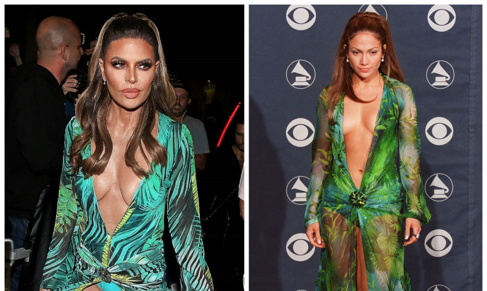 Lisa Rinna 2019-aisiais ir Jennifer Lopez 2000-aisiais