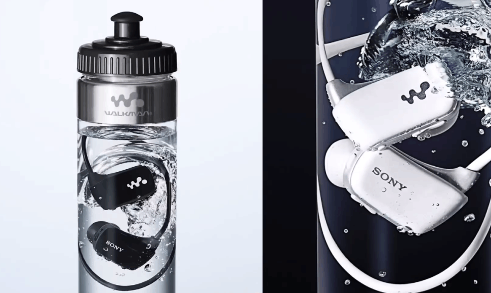 Sony grotuvas buteliuke vandens