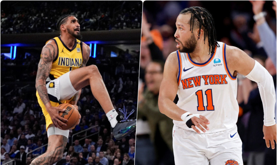 Jalenas Brunsonas (dešinėje) vedė „Knicks“ į pergalę prieš „Pacers“