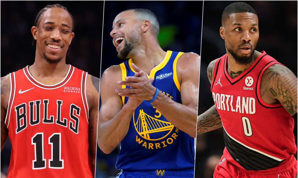 DeMaras DeRozanas, Stephenas Curry, Damianas Lillardas