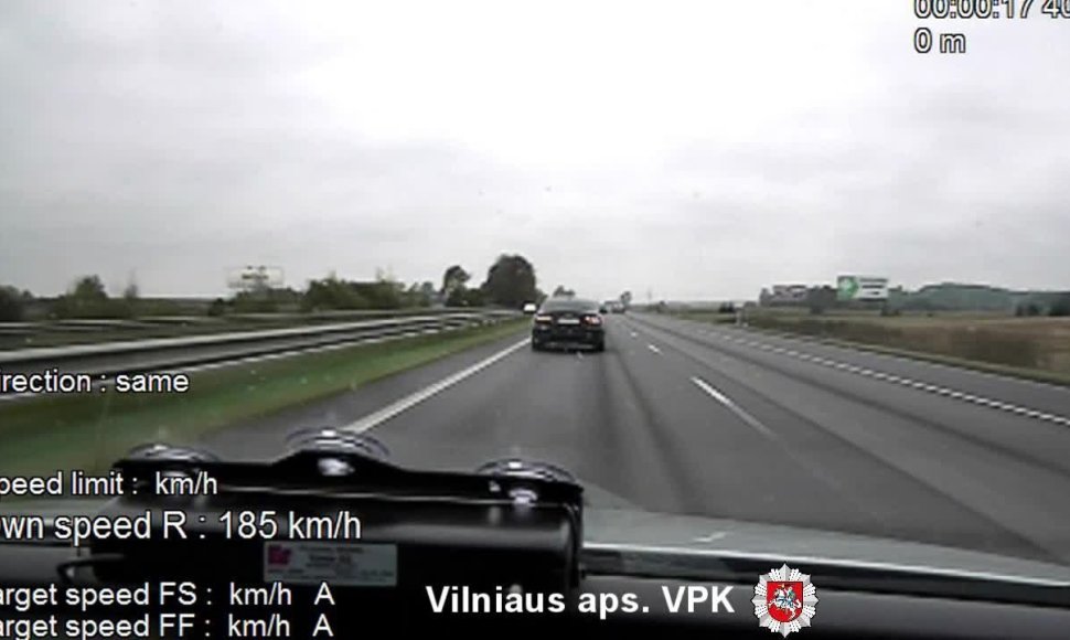 Norėjusiems pasivyti šį „Audi“ automobilį patruliams patiems teko išvystyti kone 200 km/val. greitį