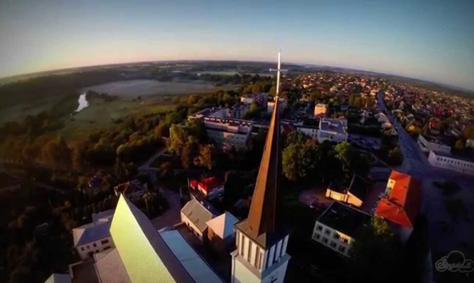 VIDEO kadras: Gargždai iš paukščio skrydžio