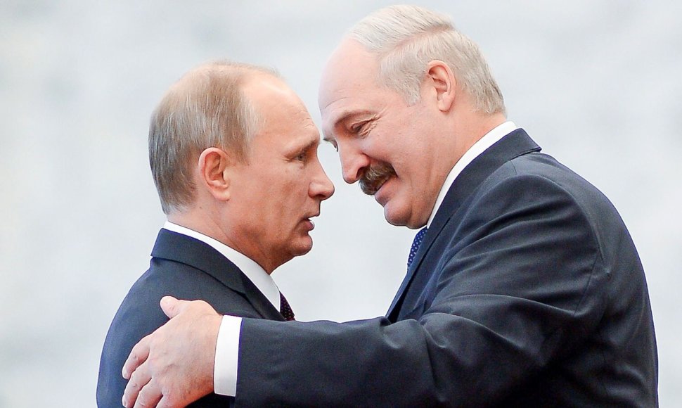 Rusijos prezidentas Vladimiras Putinas ir Baltarusijos prezidentas Aliaksandras Lukašenka 