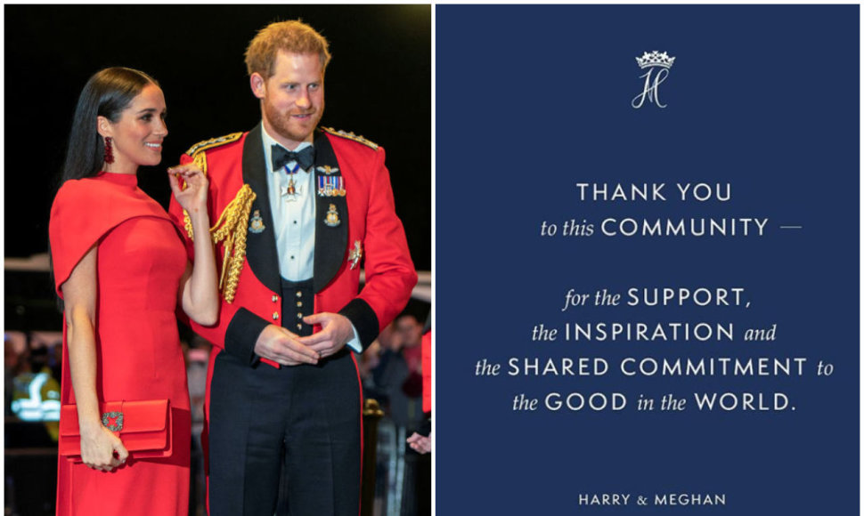Princas Harry ir Meghan Markle atsisveikino su „Instagram“