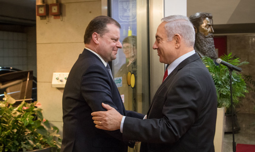 Saulius Skvernelis susitiko su Izraelio premjeru Benjaminu Netanyahu