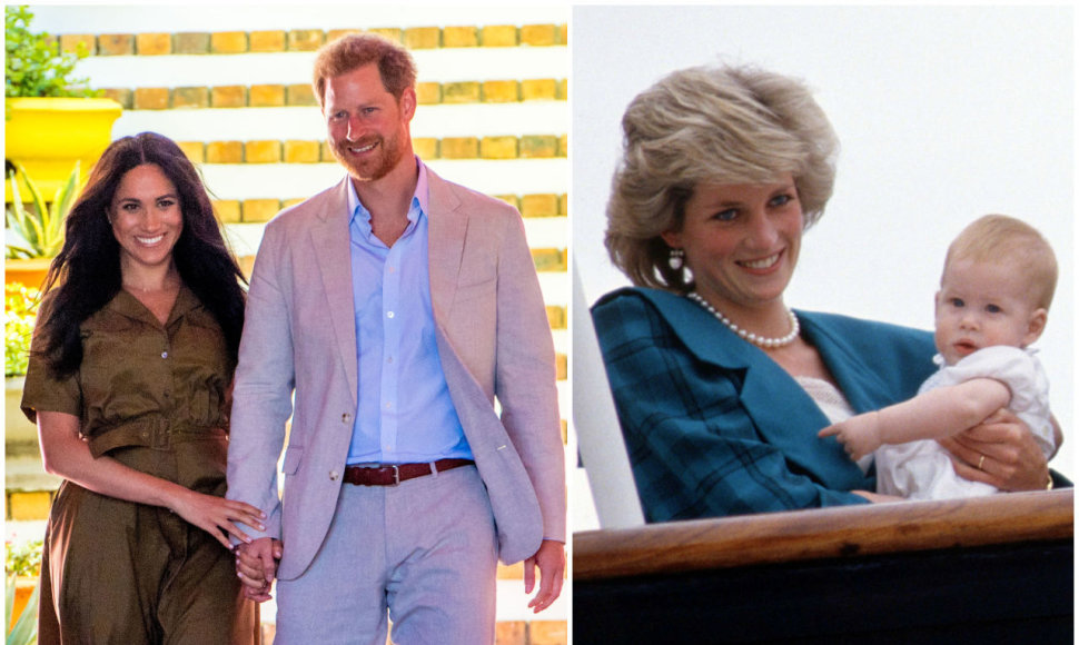 Sasekso hercogai, princesė Diana su princu Harry
