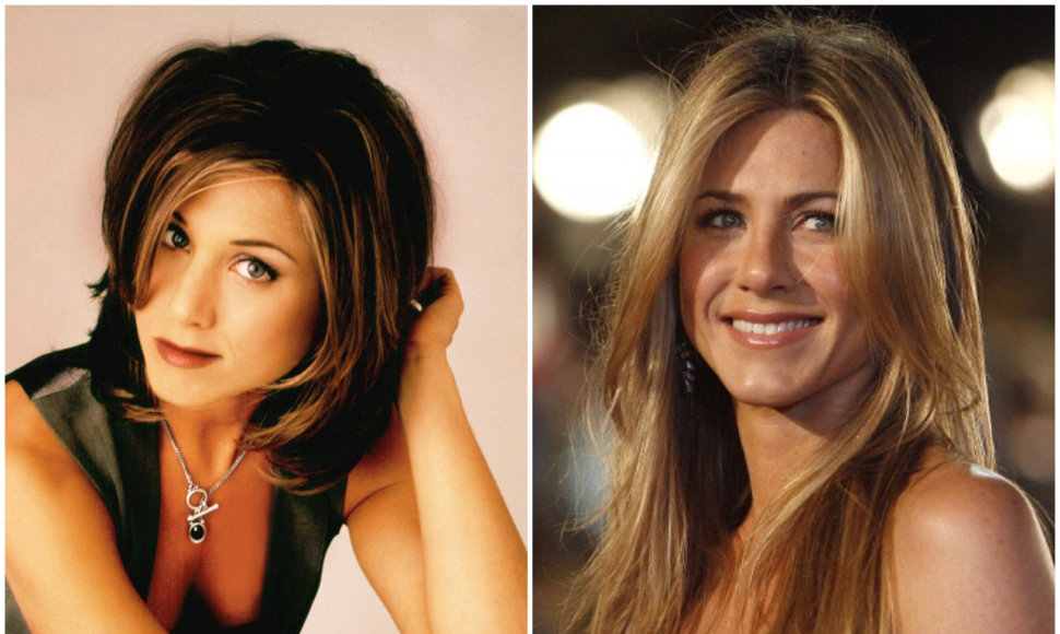 Aktorė Jennifer Aniston anksčiau ir dabar