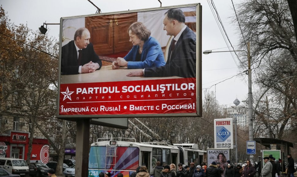 Socialistų partijos plakatas Moldovoje
