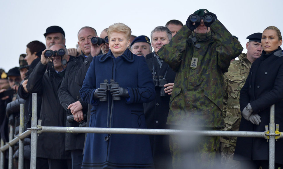 Lietuvos prezidentė Dalia Grybauskaitė stebėjo NATO pratybos „Geležinis kardas 2014"