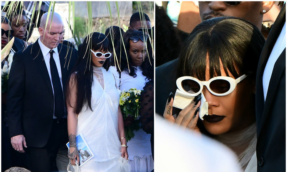 Rihanna savo pusbrolio laidotuvėse