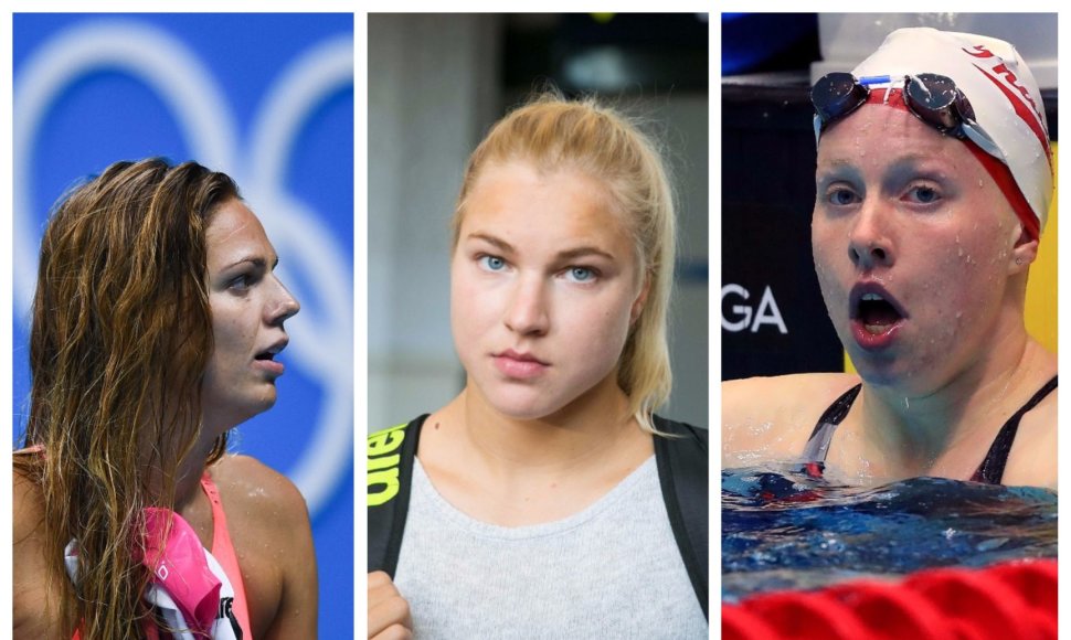 J.Jefimova, R.Meilutytė, L.King