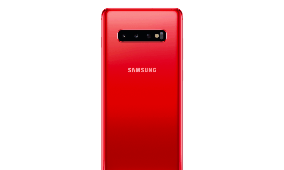 Raudonas „Samsung Galaxy S10“