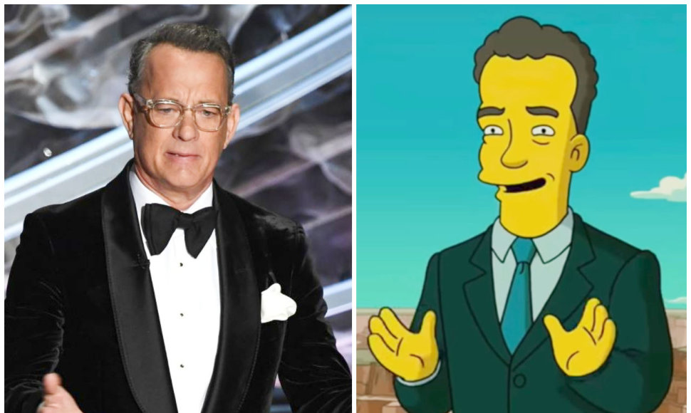 Tomas Hanksas ir jo personažas „Simpsonų filme“