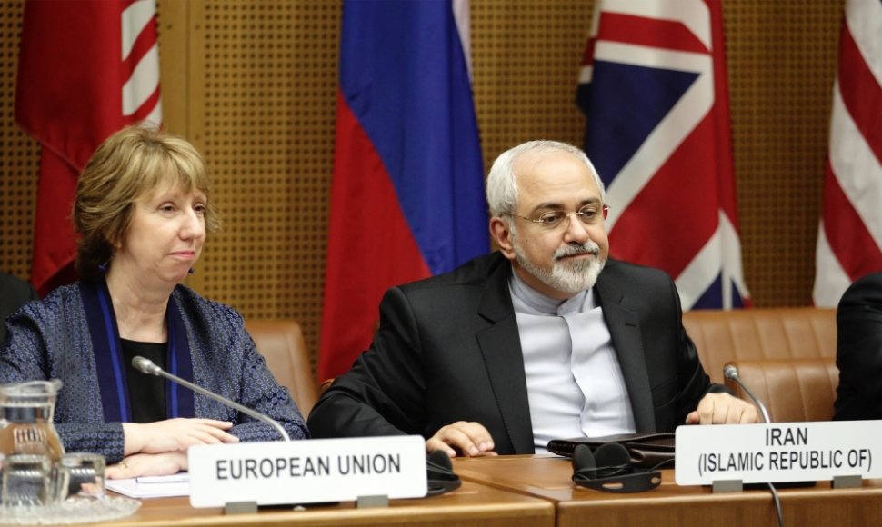 ES diplomatijos vadovė Catherine Ashton ir Irano užsienio reikalų ministras Mohammadas Javadas Zarifas
