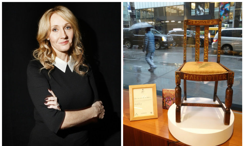 Hario Poterio autorės J.K.Rowling kėdė aukcione parduota už 394 tūkst. dolerių