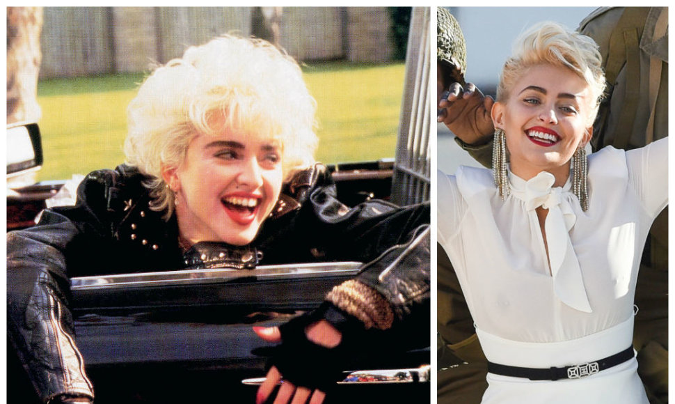 Madonna 1987 metais ir Paris Jackson 2017 metais