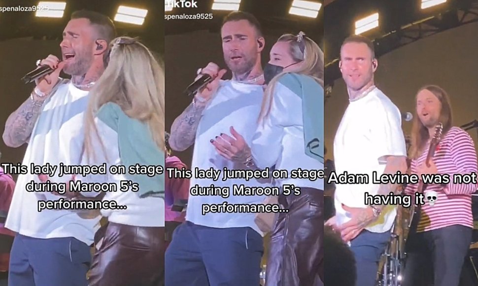 Per „Maroon 5“ pasirodymą ant scenos užlipo gerbėja