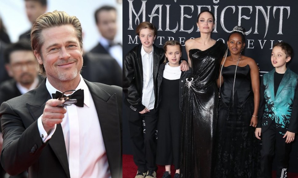 Bradas Pittas, Angelina Jolie su vaikais